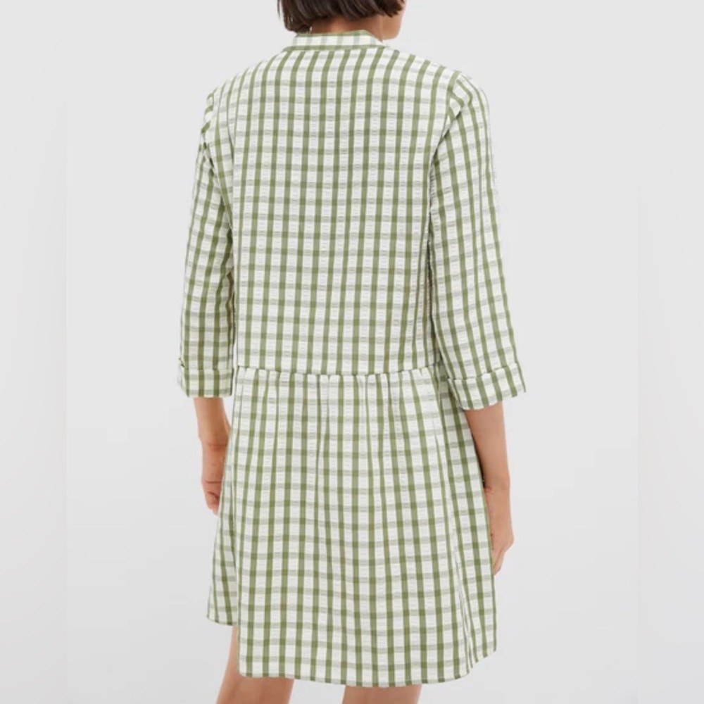 Tuckernuck Sage Seersucker Gingham Royal Shirt Dress- NWT size M - Picture 3 of 6